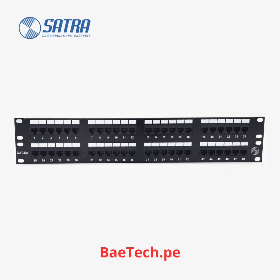 Patch panel CAT 5E 48 puertos SATRA 101024800 Panel de conexiones