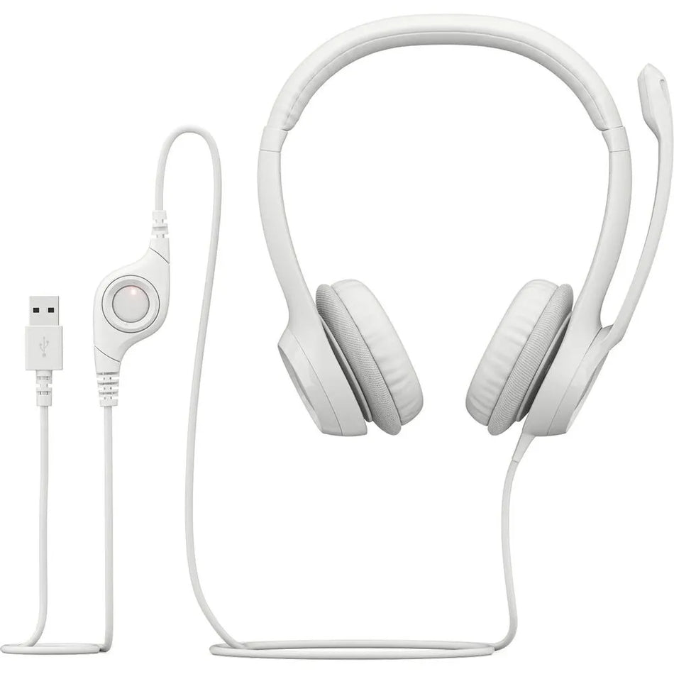 LOGITECH H390 AUDIFONO CON MICROFONO USB CANCELACIÓN DE RUIDO BLANCO (981-001285)