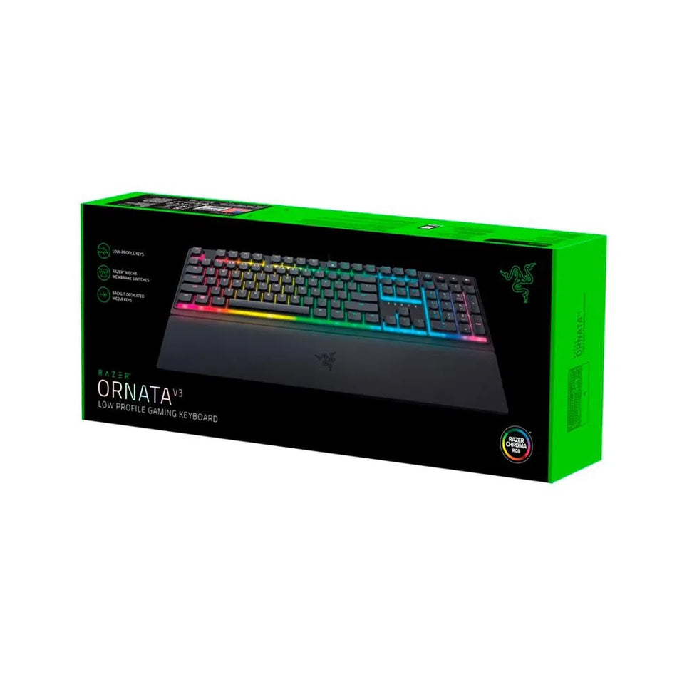 TECLADO RAZER ORNATA V3 MECHA-MEMBRANE US PERFIL BAJO CHROMA NEGRO (RZ03-04460200-R3U1)