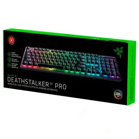TECLADO RAZER DEATHSTALKER V2 PRO INALAMBRICO ROJO SWITCH CHROMA US NEGRO (RZ03-04360200-R3U1)