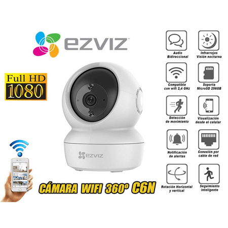 CAMARA DOMO IP WIFI 2MP 360° EZVIZ CS-C6N-R101-1G2WF LENTE 4MM IR 10M