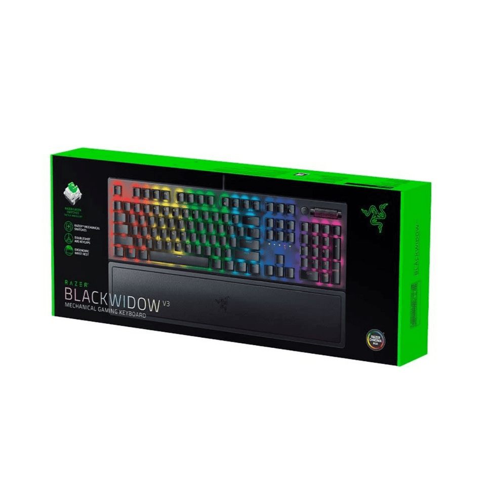 TECLADO RAZER BLACKWIDOW V3 INTERRUPTOR MECÁNICO AMARILLO US CHROMA NEGRO (RZ03-03541900-R3M1)