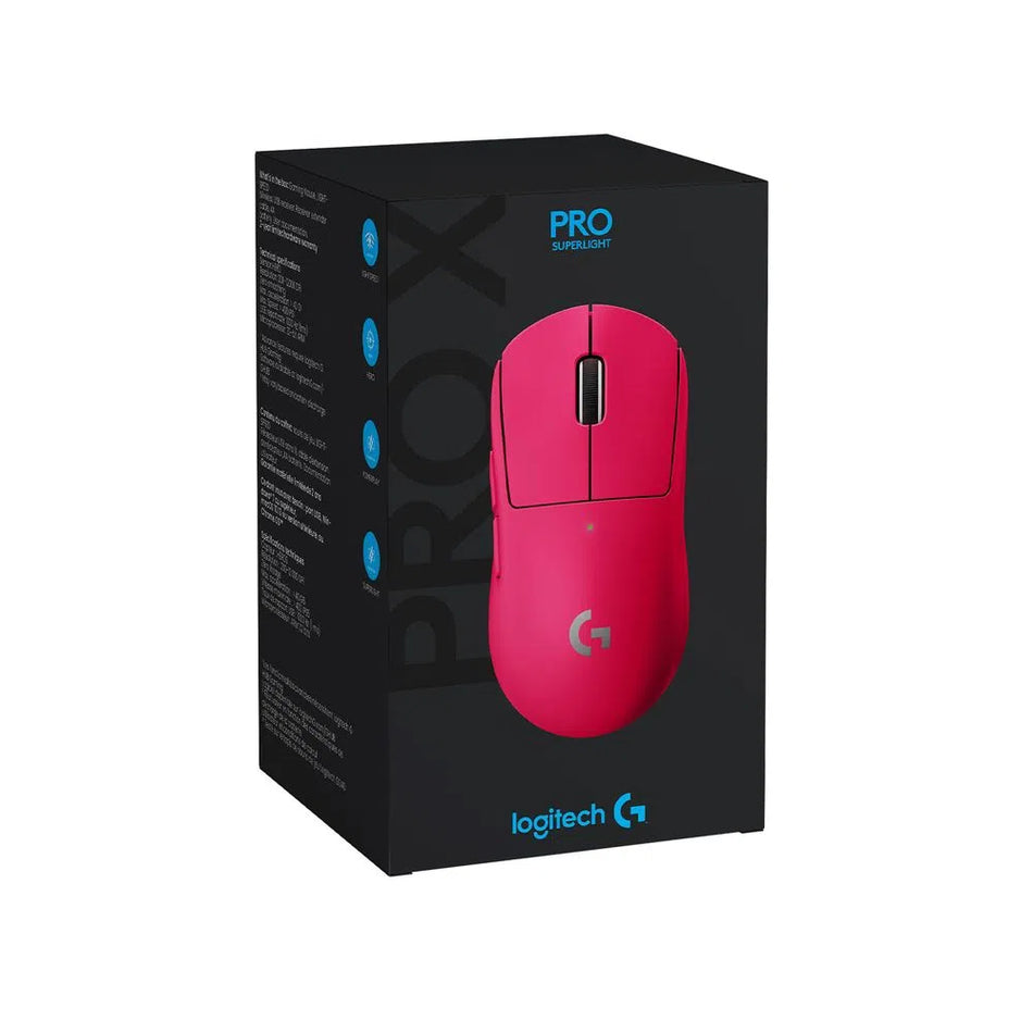 MOUSE INALÁMBRICO LOGITECH G PRO X SUPERLIGHT LIGHTSPEED HERO 25K MAGENTA (910-005954)