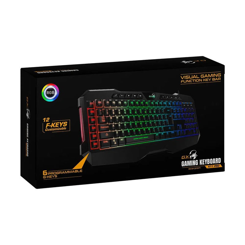 TECLADO GENIUS GX SCORPION K11 PRO GAMING RGB LED USB NEGRO