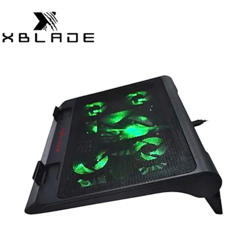 COOLER XBLADE P/NOTEBOOK GLACIUS 17" 5 VENTILADORES USB LUZ VERDE NEGRO (GXB-H501-BK)