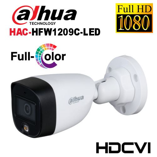 Camara de vigilancia 2MP DAHUA HAC-HFW1209CM-LED-0280B tubo HDCVI FULL HD FULL COLOR LED 20mts