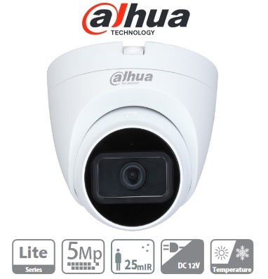 Camara de vigilancia 5MP DAHUA HAC-HDW1500TRQ-A-0280B domo HDCVI FULL HD 2K microfono incorporado IR 20mts plastico