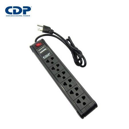 SUPRESOR DE PICOS CDP R-SS6I 6 TOMAS BLACK 220V (R-SS6I)