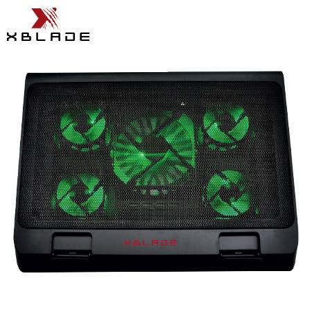 COOLER XBLADE P/NOTEBOOK GLACIUS 17" 5 VENTILADORES USB LUZ VERDE NEGRO (GXB-H501-BK)
