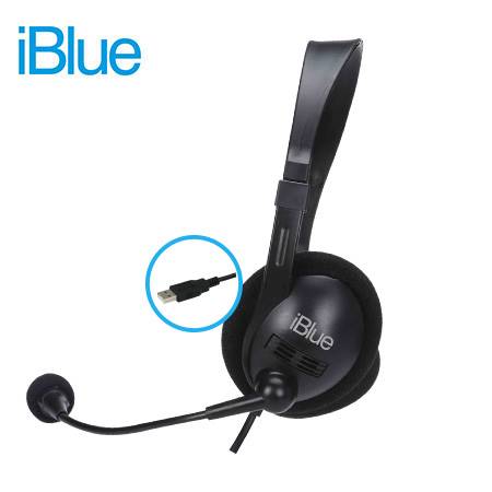 AUDIFONO C/MICROF. IBLUE HS-3001BK / CAJA CHAT-LINK USB NEGRO - PN HS-3001BK