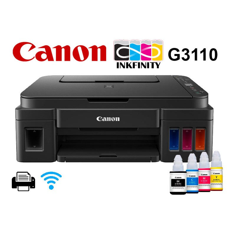 Impresora Multifuncional de tinta continua Canon Pixma G3110, imprime/escanea/copia, USB/Wi-Fi.