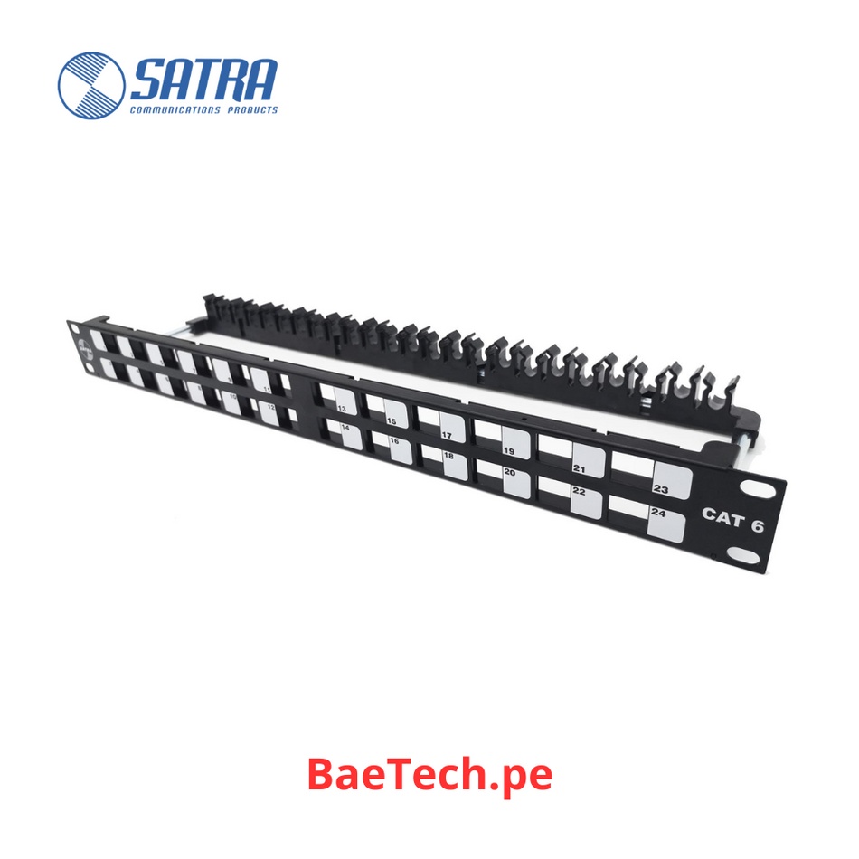 SATRA 102082401 Patch panel CAT 6 24 puertos angular (Panel de conexion descargado)