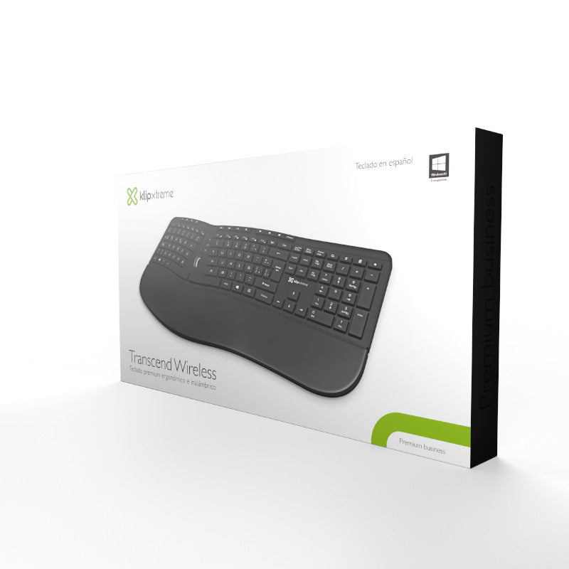 Teclado Klip Xtreme Transcend Wireless Ergonómico Inalámbrico KBK-530S