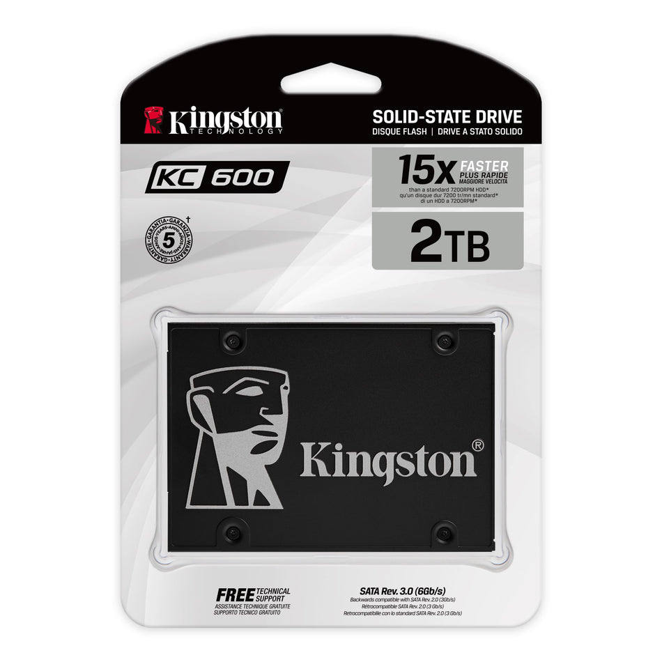Unidad en estado solido Kingston KC600, 2048GB, SATA III (6Gb/Seg)