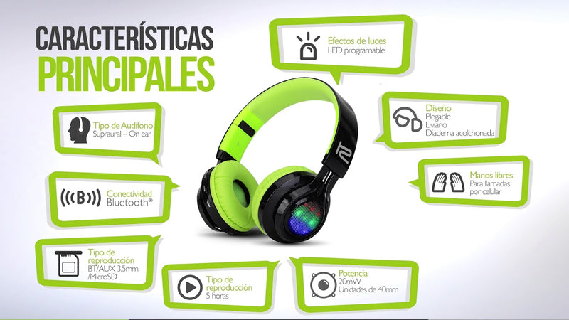 Auriculares Bluetooth Klip Xtreme Khs-659 Verde con Negro