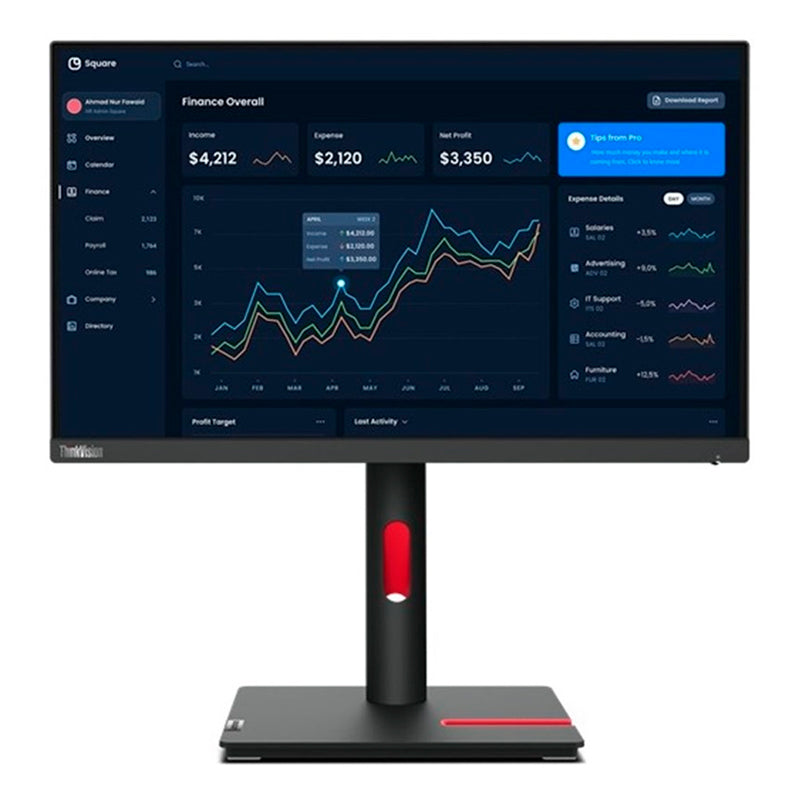 Monitor Lenovo ThinkVision T23i-30, 23" 1920x1080 WLED IPS HDMI/DP/VGA Color Raven Black