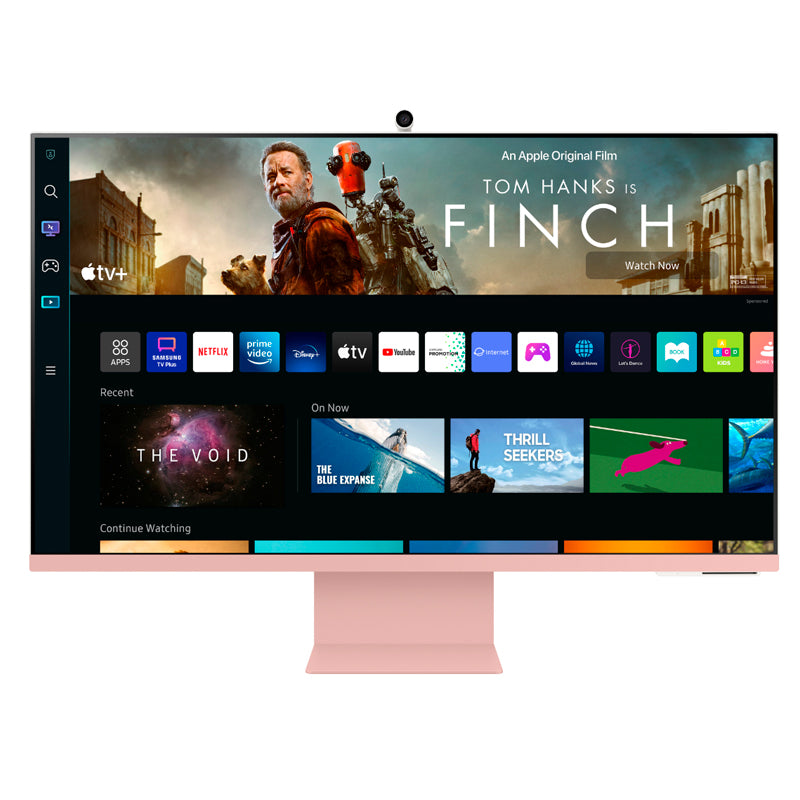 Monitor inteligente M8 4K de 32" con transmisión de TV y cámara SlimFit incluida Rosado