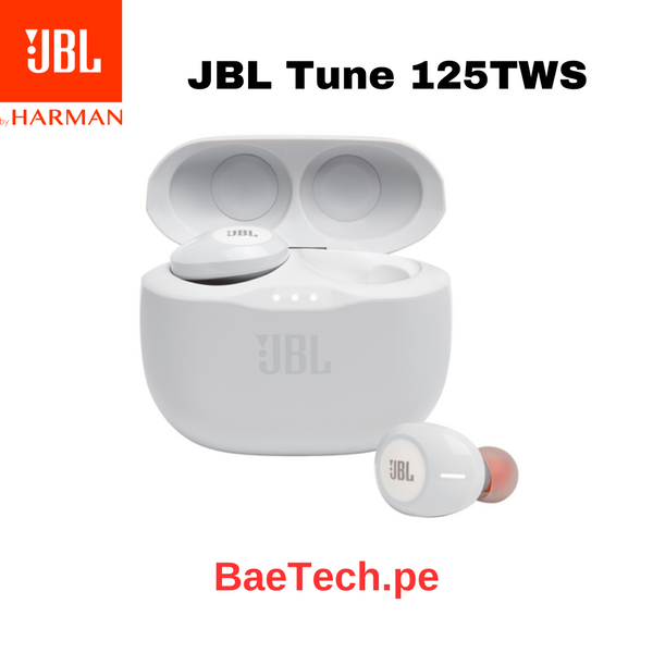 Audífonos Jbl True Wireless Pure Bass Tune 125 Tws 32Hrs Blanco