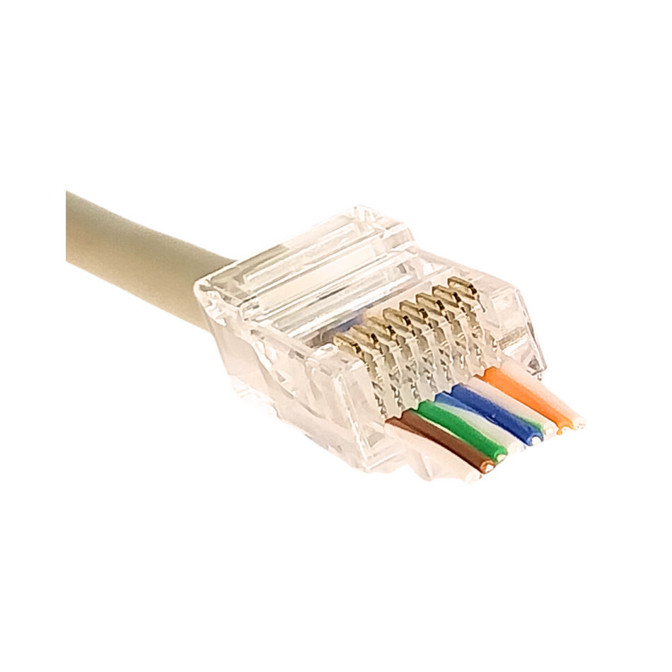 EZ Conector Plug RJ45 CAT 6 con Secuencia de Colores Caja x 100unid - SATRA 102040002