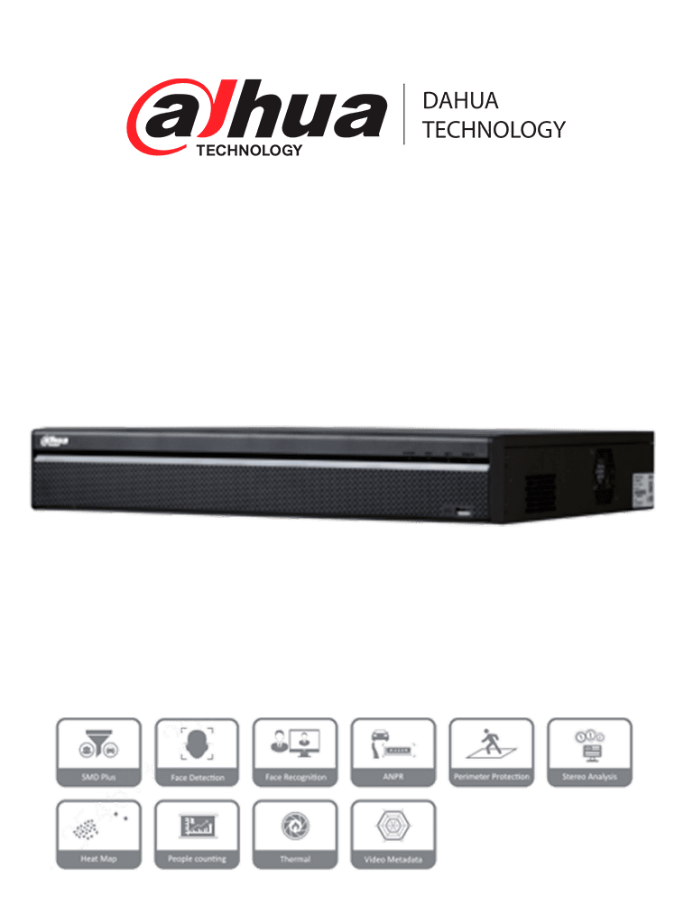 DAHUA DHI-NVR5432-4KS2 - GRABADOR NVR 32CH | Hasta 12MP | TASA Bits 320Mbps | Salida HDMI/VGA| 4 HDD | P2P | ONVIF