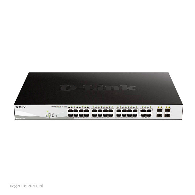 D-LINK DGS-1210-28P - Switch Capa 2 PoE 24 RJ-45 LAN GbE 4 puertos SFP Auto MDI/MDIX