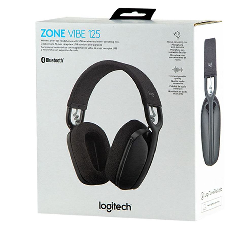 AUDIFONO C/MICROF. LOGITECH ZONE VIBE 125 INALÁMBRICO/BLUETOOTH NEGRO (981-001125)