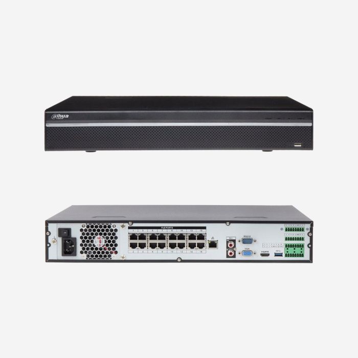 DAHUA NVR5432-16P-4KS2E- GRABADOR NVR 32CH | Hasta 12MP | TASA Bits 320Mbps | 4 HDD | P2P | ONVIF | 16 puertos PoE