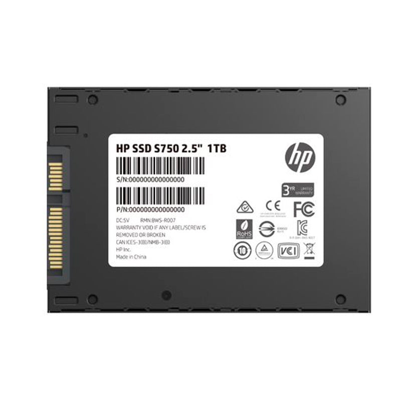 Unidad de Estado Solido HP S750, 1TB, SATA III 6.0 Gb/s, 2.5"