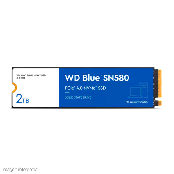 Unidad de estado solido Western Digital Blue SN580 NVMe 2TB M.2 2280 PCIe Gen4 NVMe 1.4b