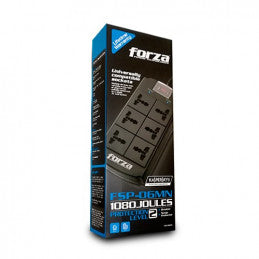 FORZA FSP-06MN SUPRESOR DE PICOS  6 TOMAS CAPACIDAD 1800W COMPATIBILIDAD UNIVERSAL