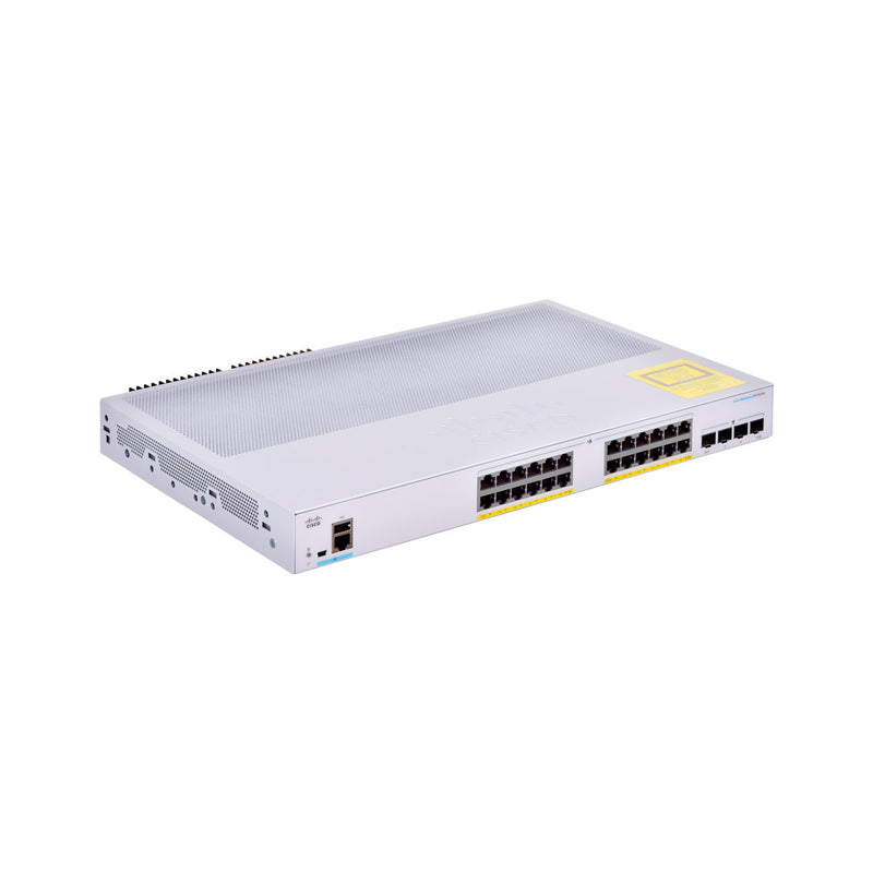Conmutador Ethernet Cisco 250 CBS250-24FP-4G 24 Puertos Gestionable - 2 Capa compatible - Modular - 4 Ranuras SFP - 370W Rendimiento PoE - Fibra Óptica, Par trenzado - PoE Ports