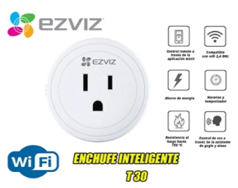 EZVIZ ENCHUFE INTELIGENTE SMART T30 WIFI COMPATIBLE ALEXA