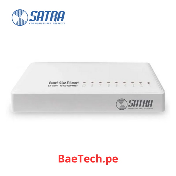 Switch de 8 puertos 10/100/1000 SATRA 1402080000 Conmutador no administrable Gigabit de escritorio