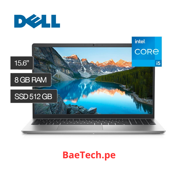 Laptop - Dell Inspiron 15 3000 3520 (15.6") Intel Core i5 11a generación i5-1135G7 Quad-core (4 Core) 2.40GHz - 8GB Total RAM - 512GB SSD - Plata - Intel Chip - Windows 11 Home