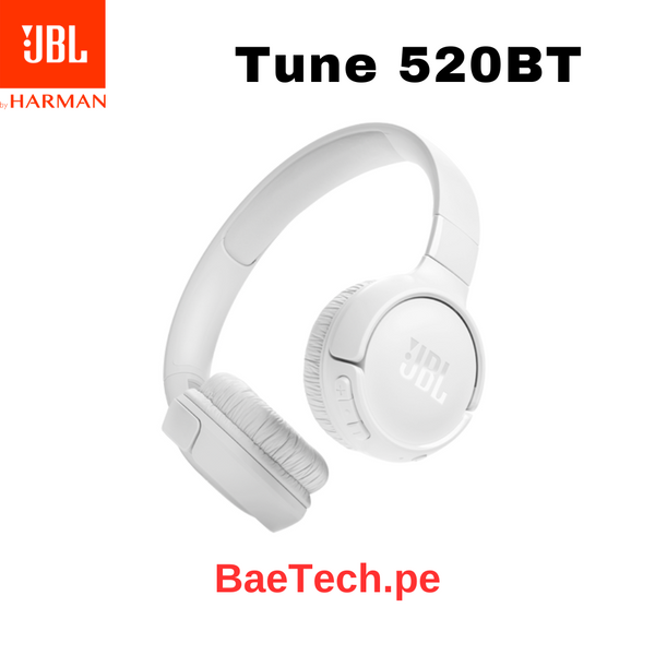 Audifonos Bluetooth JBL 5.3 Pure Bass Sound Tune 520BT Blanco