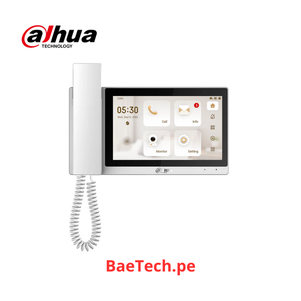 DAHUA Monitor IP POE LCD Táctil 7" para Videoportero blancov - DHI-VTH5421EW-H