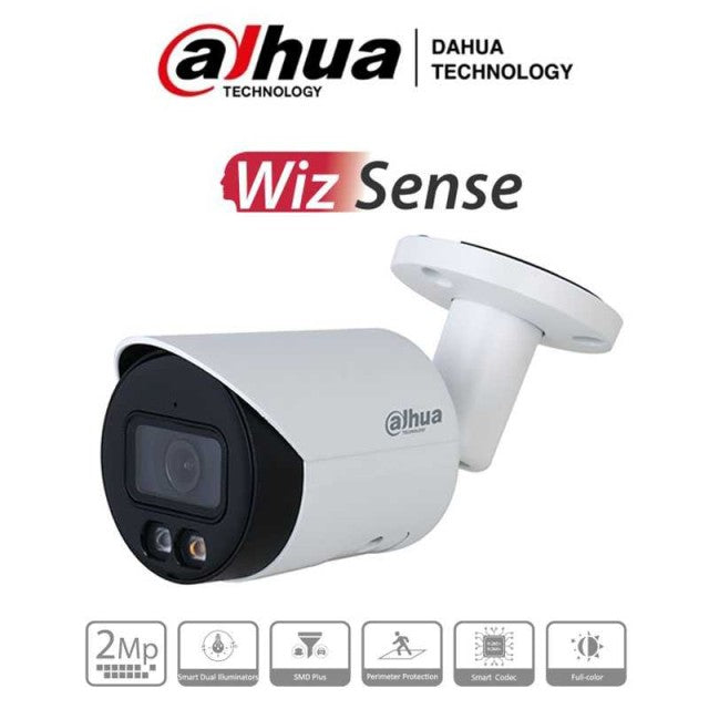 DAHUA IPC-HFW2249S-S-IL - CAMARA TUBO EXTERIOR IP 2MP ILUMINACION DUAL IR/LED 30M| IP67| PoE | WizSense SMD Plus