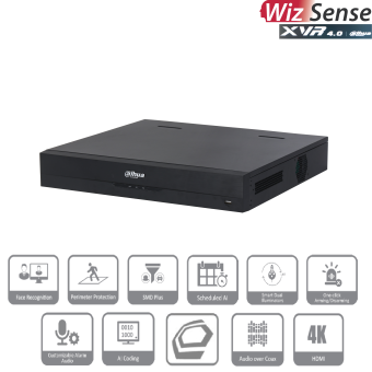 DAHUA XVR5432L-4KL-I3 - GRABADOR XVR 32CH PENTABRIDO | H.265+ | 4K | WIZSENSE | 4 HDD | 32CH IP | ONVIF