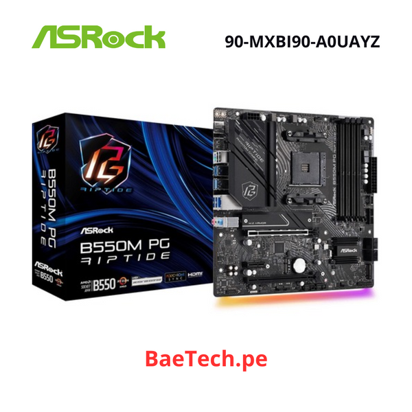 PLACA MADRE AMD AM4 ASROCK B550M PG RIPTIDE | DDR4 | BUSS 3200MHZ | (90-MXBI90-A0UAYZ)